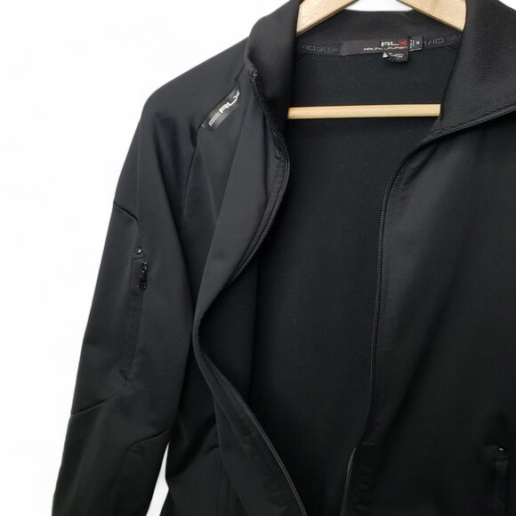 RLX Ralph Lauren Men’s Zip Up Tech Style Fleece Jacket Black Sz M - Picture 4 of 10